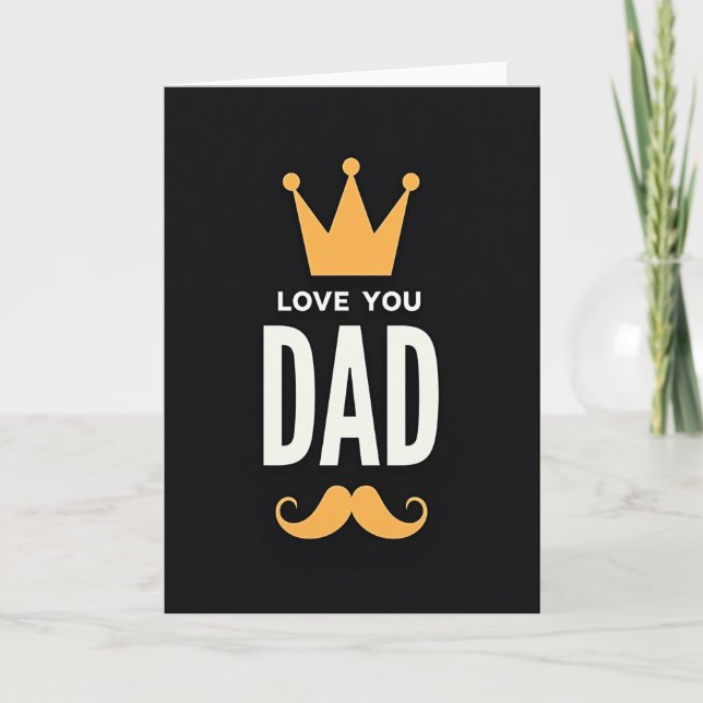 Gul Fathers Day Emblemkort Kort (Framsida)