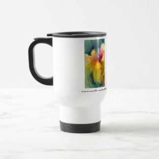 Gul felik Iris isolerad travel mug Resemugg