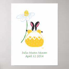 Gul Fifi Daisy Bunny födelsedagsaffisch Poster