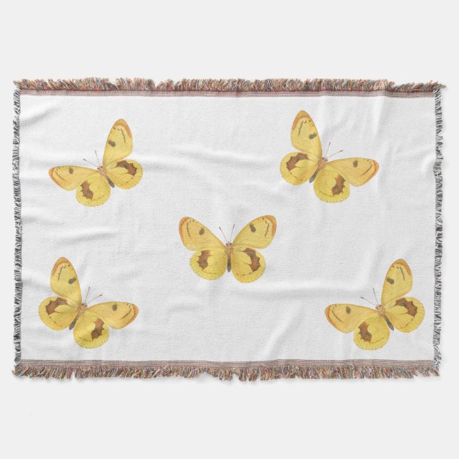 Gul filt för kast för fjärilsvintagekonst (Framsidan)