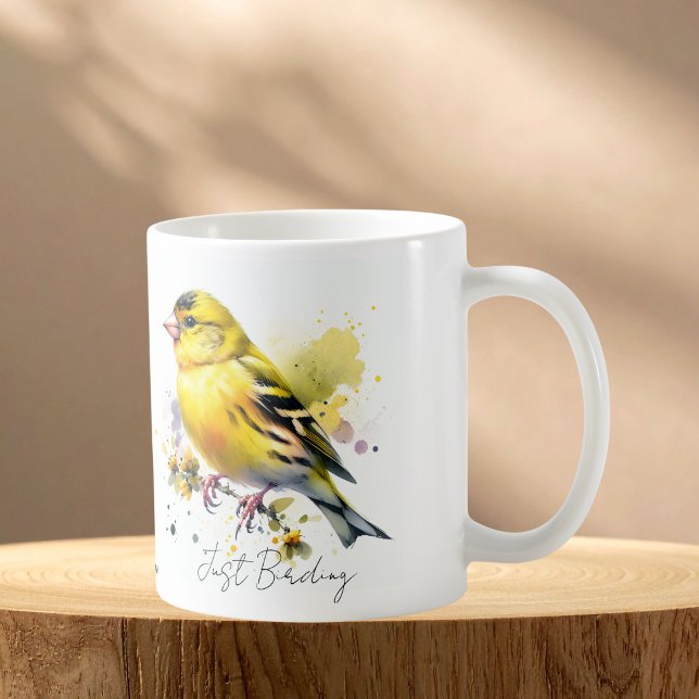 Gul Fink Akvarell Kaffemugg ( Elegant yellow bird)