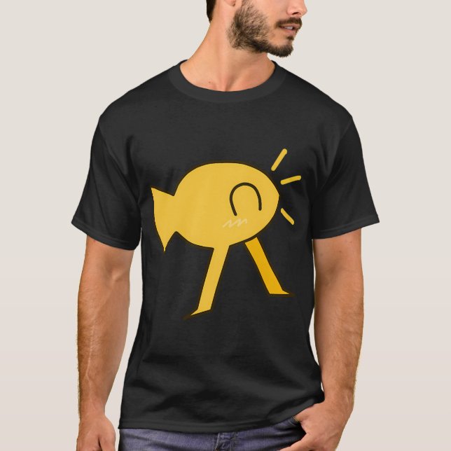 Gul Fisk med Ben T Shirt (Framsida)