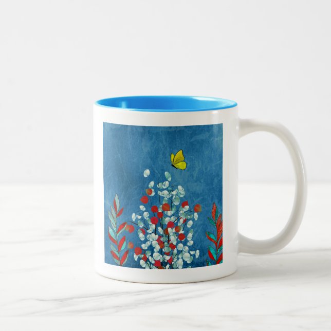 Gul Fjäril Två-Tonad Mugg (Höger)
