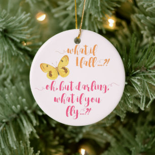 Gul fjäril - vad om I-nedgången? Inspirera Julgransprydnad Keramik