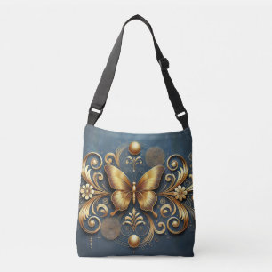 Gul fjärilsdesign axelväska