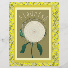 Gul Flourish Blomma Scrapbookpapper 2-Sidig Sida