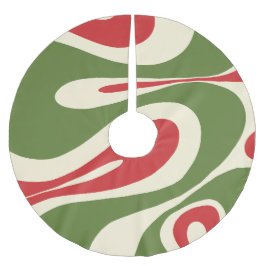 Gul Flow Trippy Abstrakt jul Mönster Julgransmatta Borstad Polyester