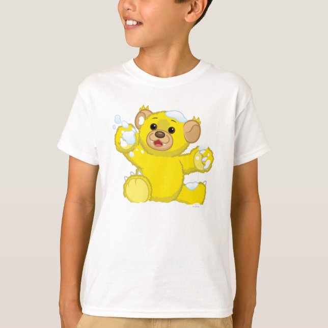 Gul fluffig unge tee shirt (Framsida)