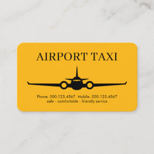 Gul flygplats taxi tjänst visitkort