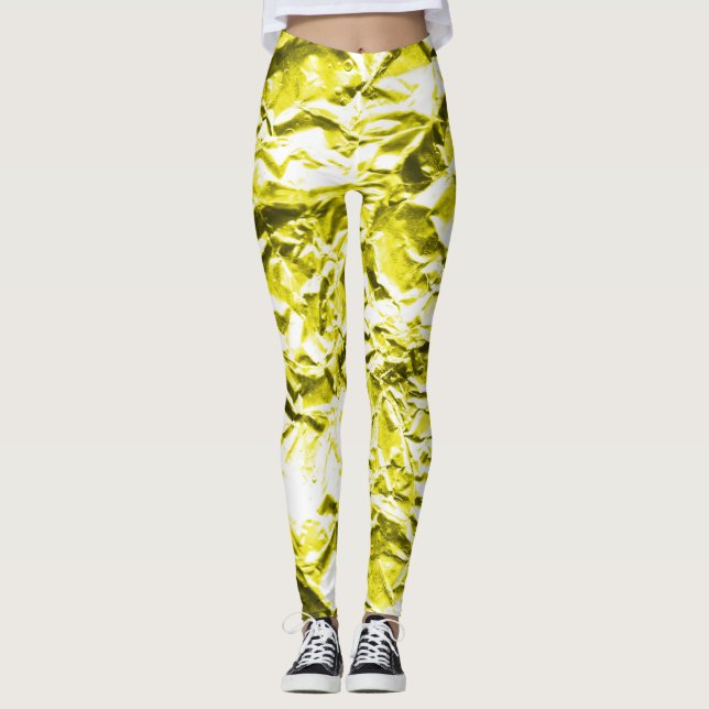 Gul Folie Leggings (Framsida)