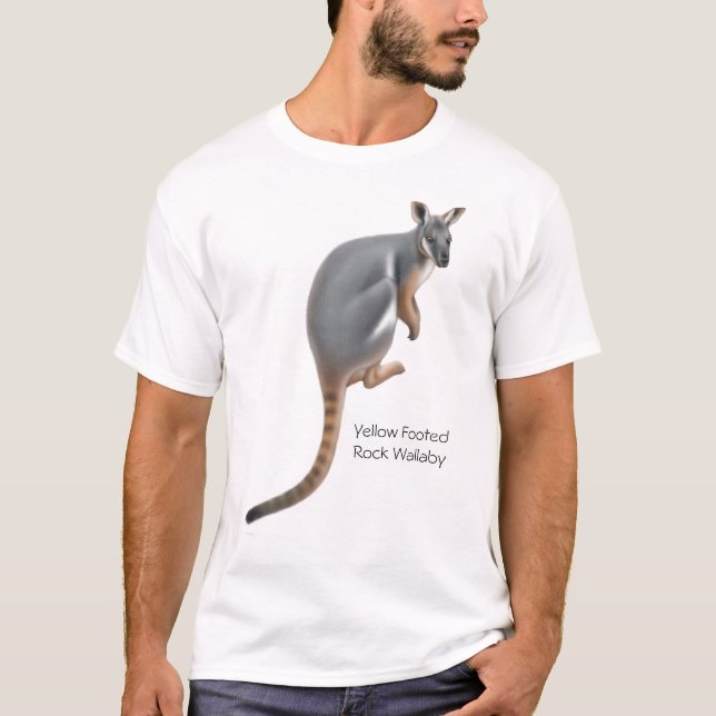 Gul Footed stenvallabyT-tröja Tee Shirt (Framsida)