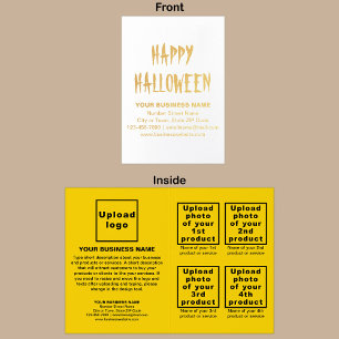 Gul företagsvarumärke på Halloween foliekort Folierat Kort