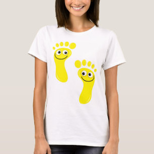 Gul fot för lycklig tee shirt
