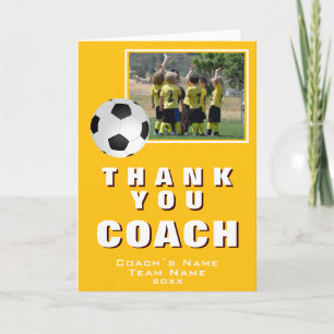 Gul Fotboll Tack coach Team Fotokort Kort