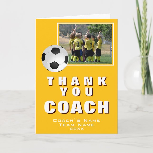 Gul Fotboll Tack coach Team Fotokort Kort (Framsida)