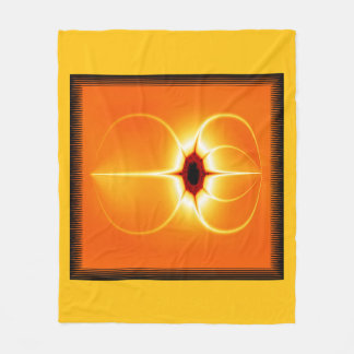 Gul Fraktal Med Orange Bakgrund Fleecefilt
