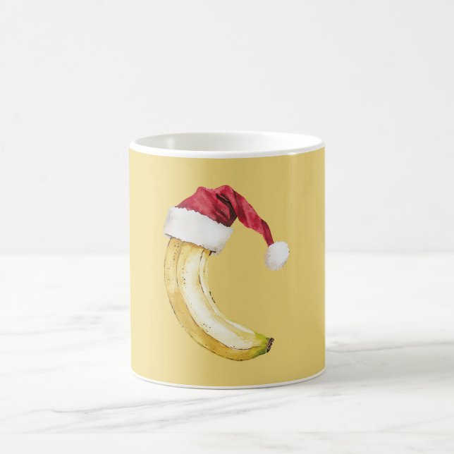Gul frukt banan jultomte hatt kaffemugg (Center)