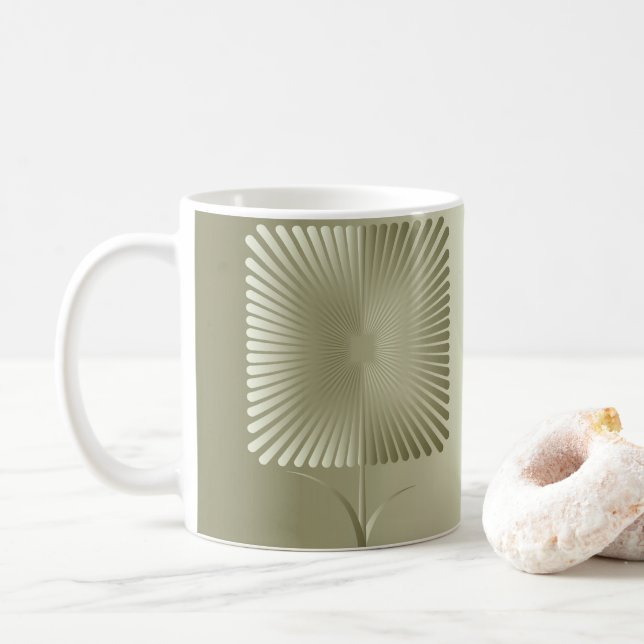 Gul fyrkantig blomma kaffemugg (Med munk)