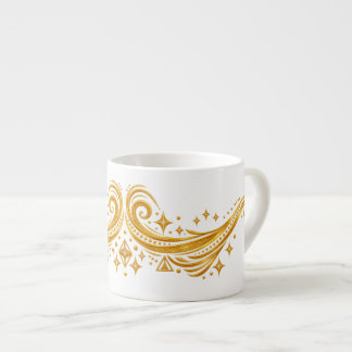 Gul galaktisk virvlar och stjärnor espressomugg