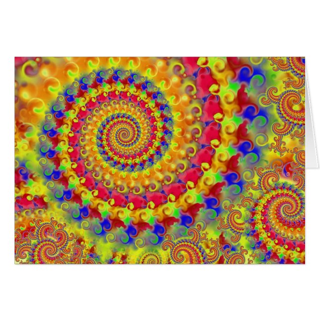 Gul galen Fractal Hälsningskort (Framsidan Horizontal)