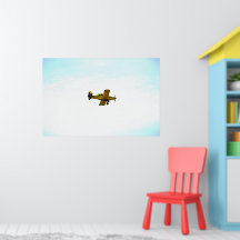 Gul gammal propellerflygplanskonst