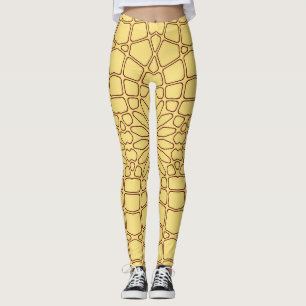 Gul geometrisk mönster "Ratti_Creative_Arts" Leggings