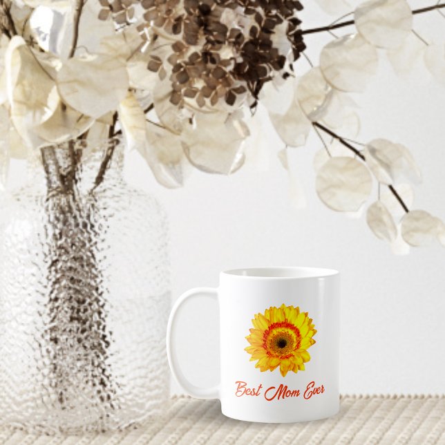 Gul Gerber Daisy Personligad Bästa Mamma Någonsin Kaffemugg (Skapare uppladdad)