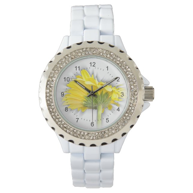 gul gerbera tusenskönor armbandsur (Framsida)