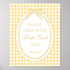 Gul Gingham Coquette Bow Dela en Recept Poster