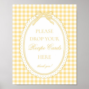 Gul Gingham Coquette Bow Dela en Recept Poster