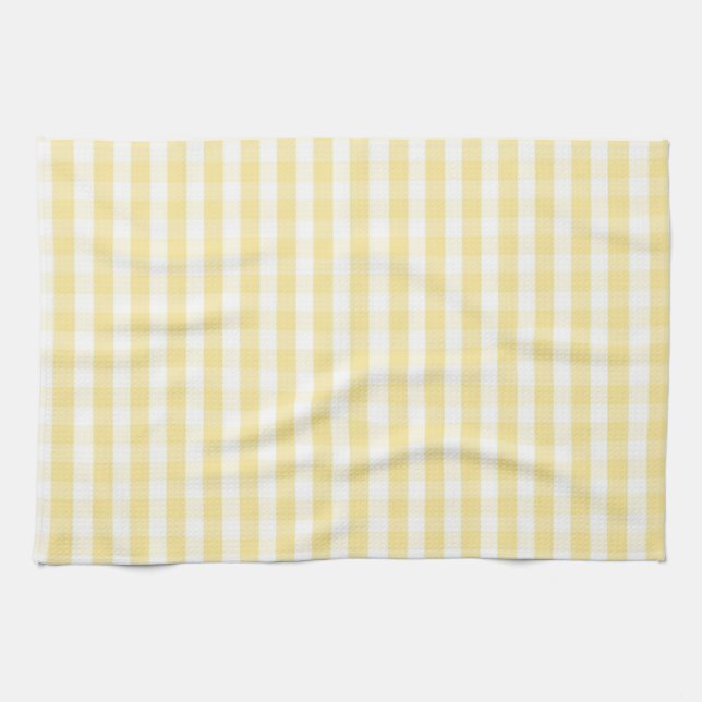 Gul gingham kökshandduk (Horisontell)