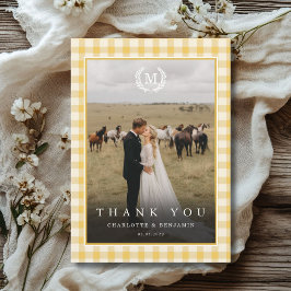 Gul Gingham Monogram Kamm 2 Foto Tack Kort