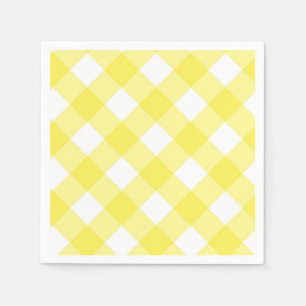 Gul Gingham Pappersservett
