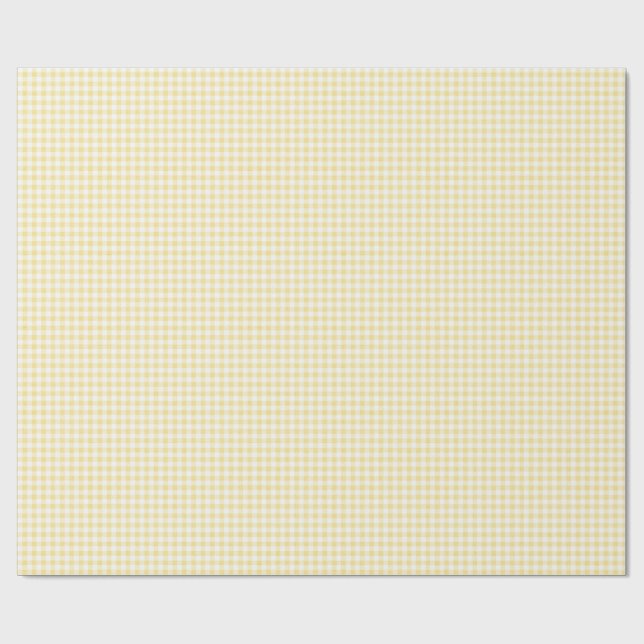 Gul Gingham Presentpapper (Platt)