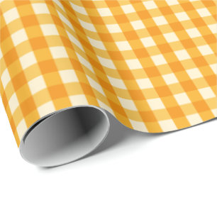 Gul Gingham Presentpapper