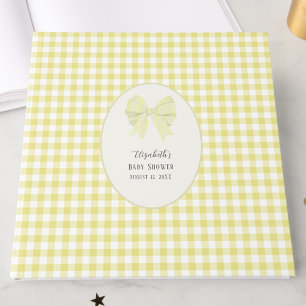 Gul Gingham-slöja Könsneutrala Baby Shower Gästböcker