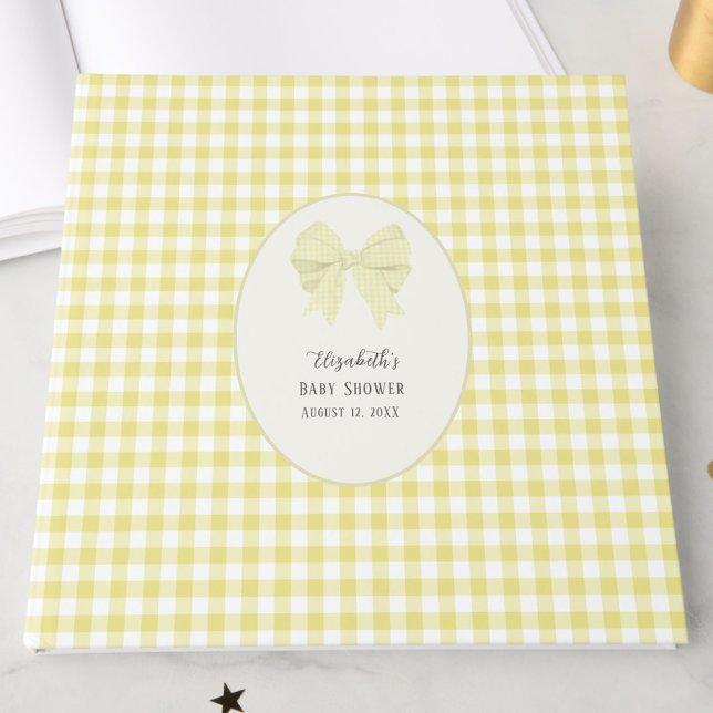 Gul Gingham-slöja Könsneutrala Baby Shower  Gästböcker (Skapare uppladdad)