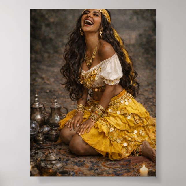 gul gitanoaffisch || gitana konst   poster (Framsidan)