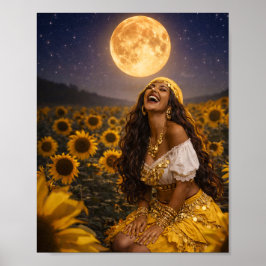 gul gitanoaffisch (glansig) || gitana konst poster