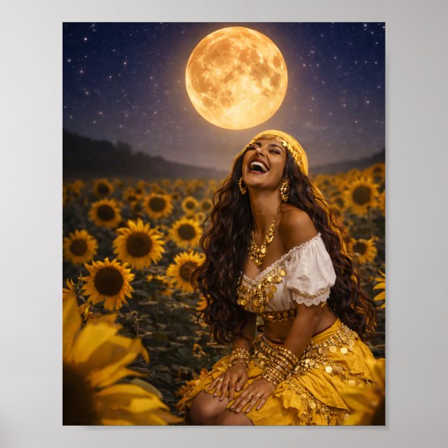 gul gitanoaffisch (glansig) || gitana konst   poster (Framsidan)