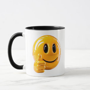 Gul Glad Anka Tummen Upp Illustration Mugg