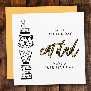 Gul Glad fars dag från katten Purrfect Kort