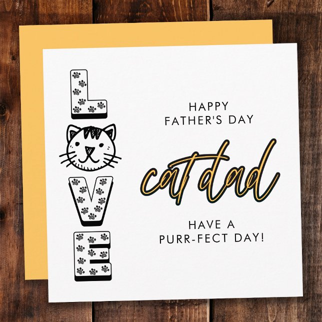 Gul Glad fars dag från katten Purrfect Kort (Skapare uppladdad)