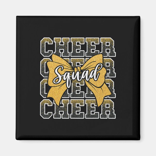 Gul Glädjetrupp Rolig Sport Cheerleader Cheerle Magnet (Framsidan)