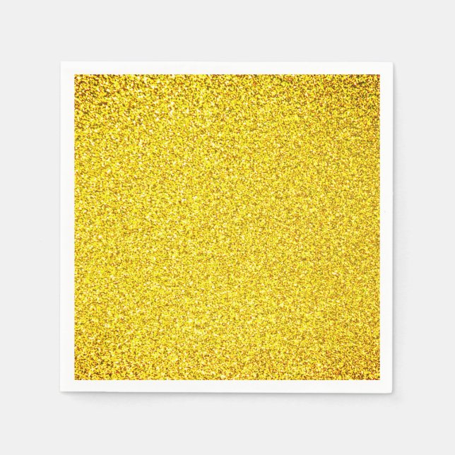 Gul Glitter Guld Glitter Bröllop Födelsedagar Pappersservett (Framsidan)