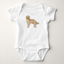 Gul Golden Retriever Bedårande Serietecknad Hund T Shirt