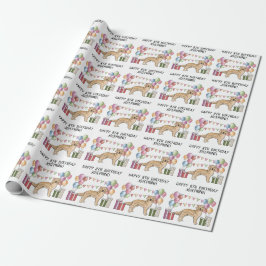 Gul Golden Retriever Färgglad Pastell Födelsedag Presentpapper