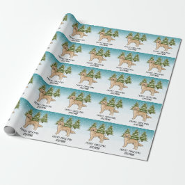 Gul Golden Retriever Hund Jul Anpassad Text Presentpapper