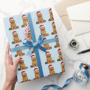 Gul Golden Retriever Jul Inpackningspapper Presentpapper