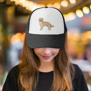 Gul Golden Retriever Söt Tecknad Hund Konst Keps
